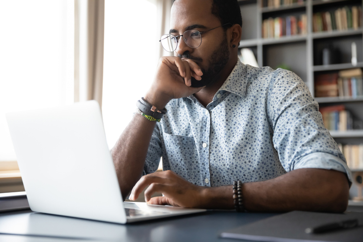 Man using laptop